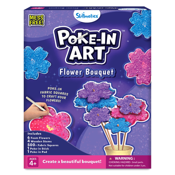 Skillmatics Poke-in Art - Flower Bouquet, Mess-Free Creative Activity, DIY Craft Kits,  Gifts for Girls & Boys Ages 4 and up