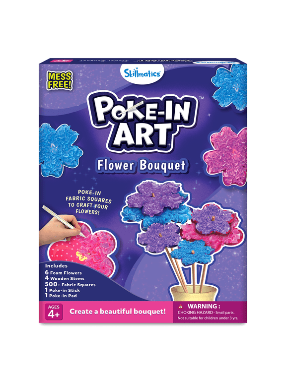 Poke-in Art - Flower Bouquet, Mess-Free Creative Activity, DIY Craft Kits, Gifts for Girls & Boys Ages 4 and up