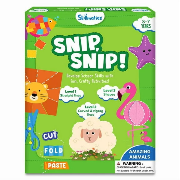 Skillmatics Snip, Snip - Art & Craft Activity, Practice Scissor Skills, Craft Kits, Gifts for Toddlers, Girls & Boys Ages 3 to 7 paper crafts