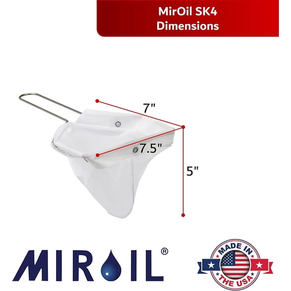 Skim Filter for Deep Fryer with Frame – Reusable Fryer Oil Strainer Bag for Skimming Cooking Grease, Commercial Fryer Filter System for Food Trucks, Diners & Kitchens – SK4 (13" x 7.5")