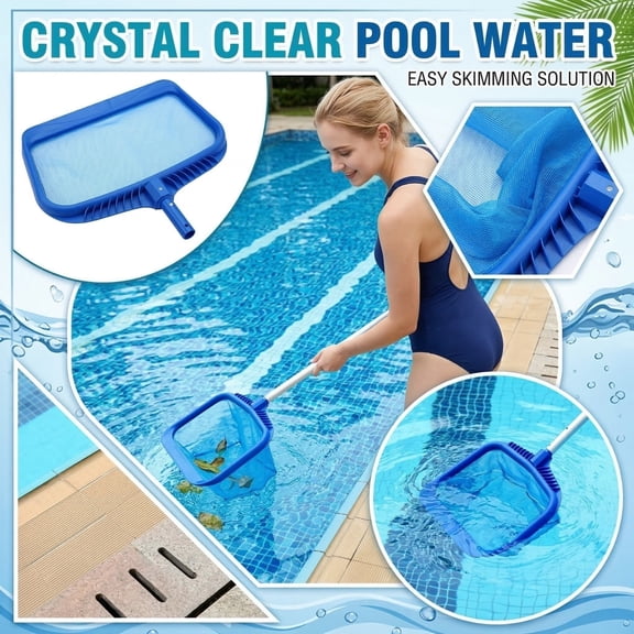 Skimmer NetforPool, Pool Net Fine Mesh, 12X8inPlastic Mesh, Above Ground Pool Skimmer, Blue Leaf Catcher, 1 Pc