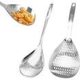 thumbnail image 1 of Skimmer Slotted Spoon, 2 Pack Stainless Steel Pasta Spider Strainer Skimmer Ladle Spoon for Frying and Cooking, Frying Strainer, Kitchen Cooking Colander, 1 of 4