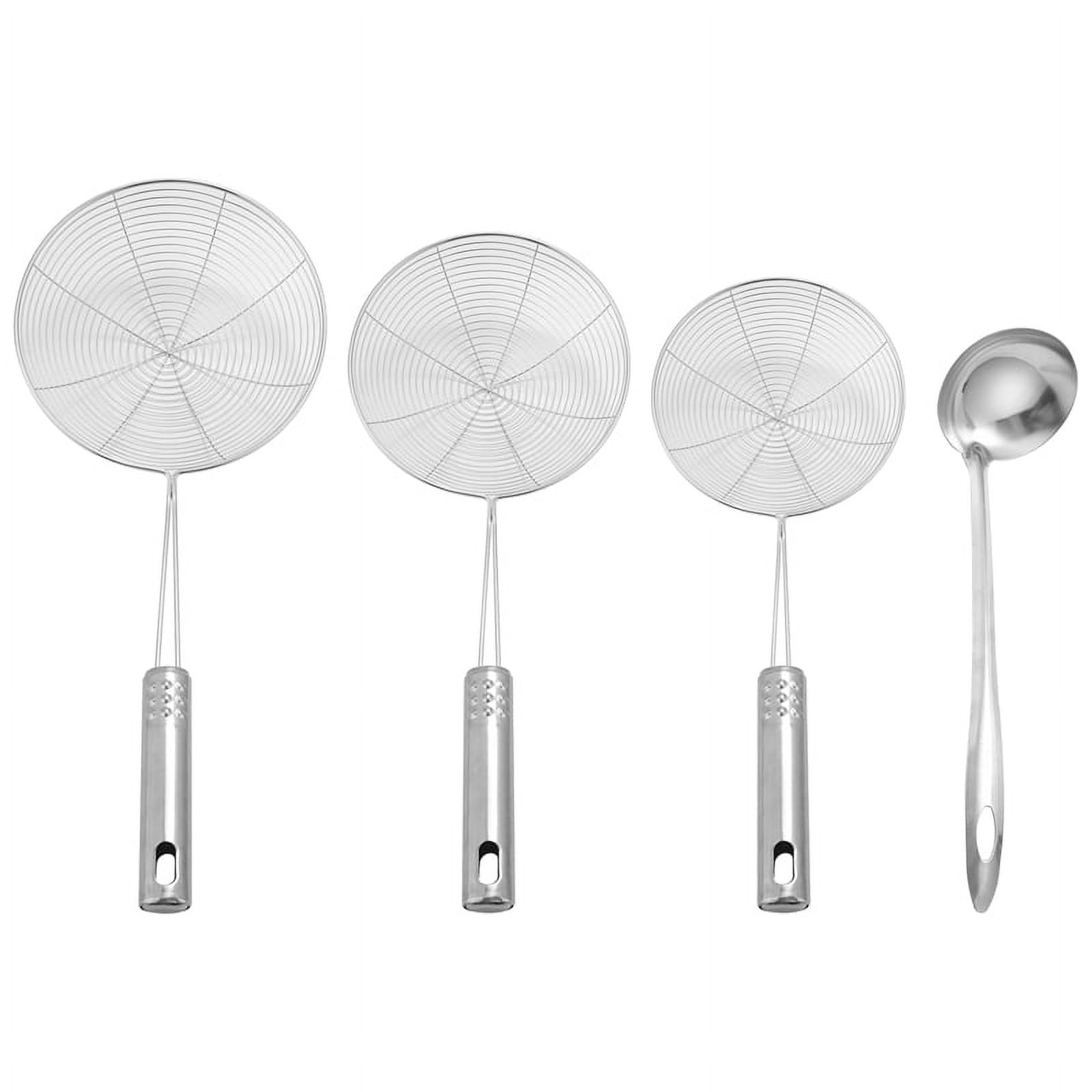Skimmer Spoon, 4 Pack Stainless Steel Spider Strainer Skimmer Spoon