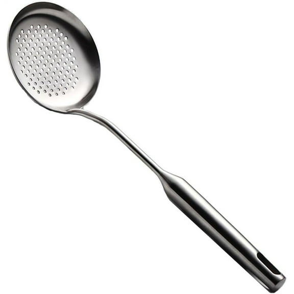 Skimmer Spoon with Extended Handle,Colander Filter Spoon,Stainless Steel Slotted Spoons,Pasta Spider Strainer,Hangable Spoon,Kitchen Cooking Frying Tools (1 Pcs)