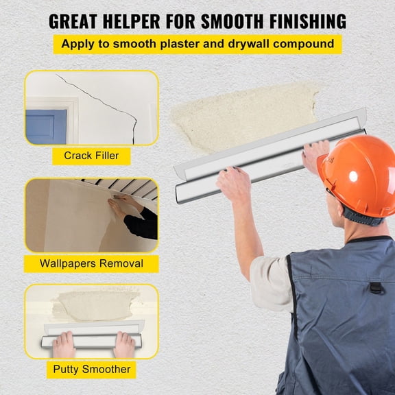 Skimming Blade,40"Smoothing Knife,European Stainless Steel Construction Knife,Aluminum Blade Profile Smoothing Knockdown Spatula for Gyprock/Drywall/Wall-Board