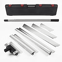 Skimming Blade Set, Drywall Tools with 35"- 81" Stainless Steel Extended Handle Ergonomic Aluminum Grip Extruded Aluminum blade 0.35mm blade×3+0.5mm replacement