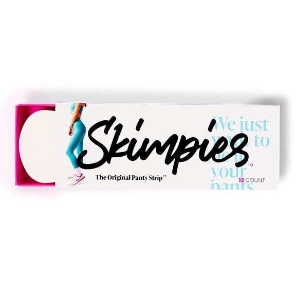 Skimpies! The Original Panty Strip | No more underwear lines | Stop UTIs | Liners for leggings | Workout Undies | Single Use | 12 Pack White