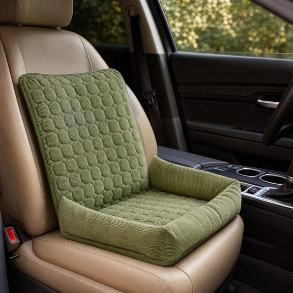 Skimskl Soft Quilted Fabric Pet Car Seat Cushion Bolstered Dog Travel Mat Rest Bed Pad Suitable for Vehicle Front Rear Seats and Indoor Home Floor