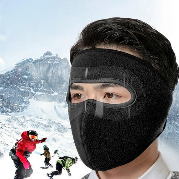 Skimskl Windproof Cold Weather Mask with Goggles for Men & Women - Winter Cycling, Skiing, Outdoor Activities, Washable Polyester Face Protection