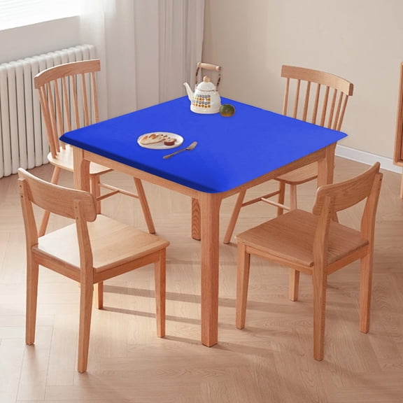 Skimsklo Polyester Stretch Tablecloth 33.86x33.86 Inch Fitted Table Cover Wrapped Elastic Tablecloth for Square Tables - Dust Proof Stain Resistant Protector for Dining Room Kitchen Home Use