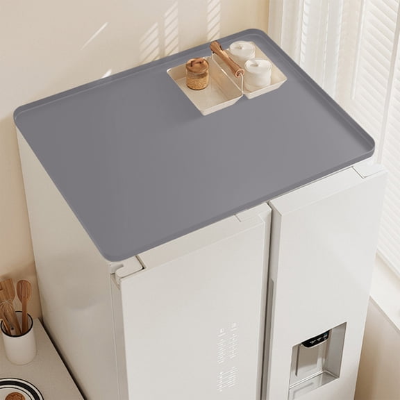 Skimsklo Waterproof Washing Machine Mat Non Slip Silica Laundry Mat - 23.6x19.7 Inch Durable Organizer Tray for Top of Washer and Dryer Storage, Home Laundry Room Accessory
