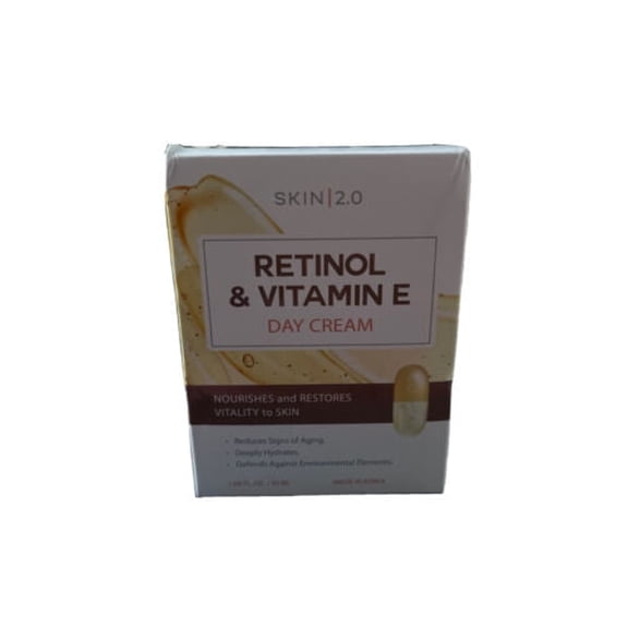Skin 2.0 Retinol & Vitamin E Face Moisturizer - Dermatologist Tested, Hydrating, Restores Sun-Damaged Skin, Anti-Aging - Reduces Acne Scars, Clean Beauty, Cruelty-Free Korean Skincare - 1.69 Fl oz