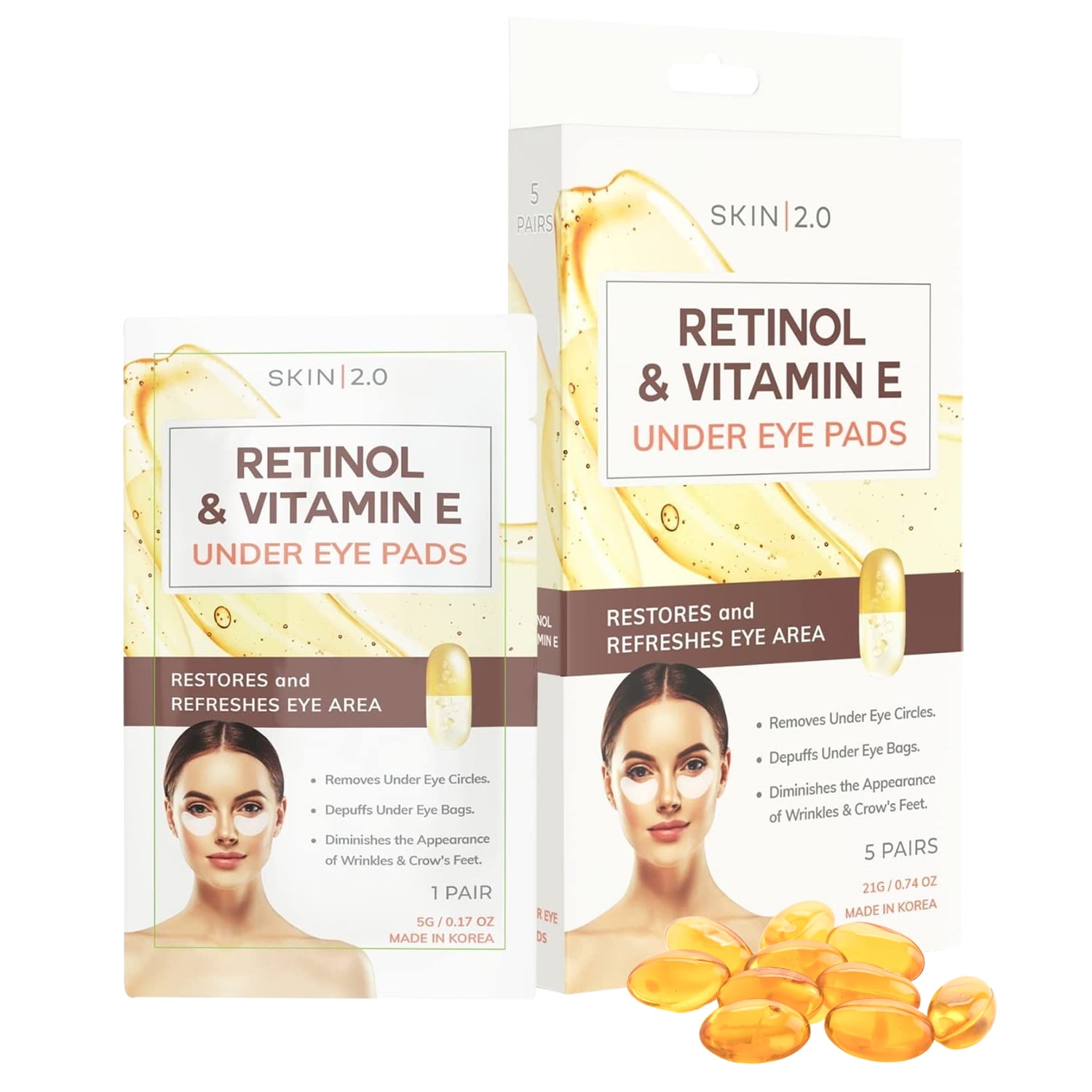 Skin 2.0 Retinol and Vitamin E Under Eye Patches Reduce Wrinkles