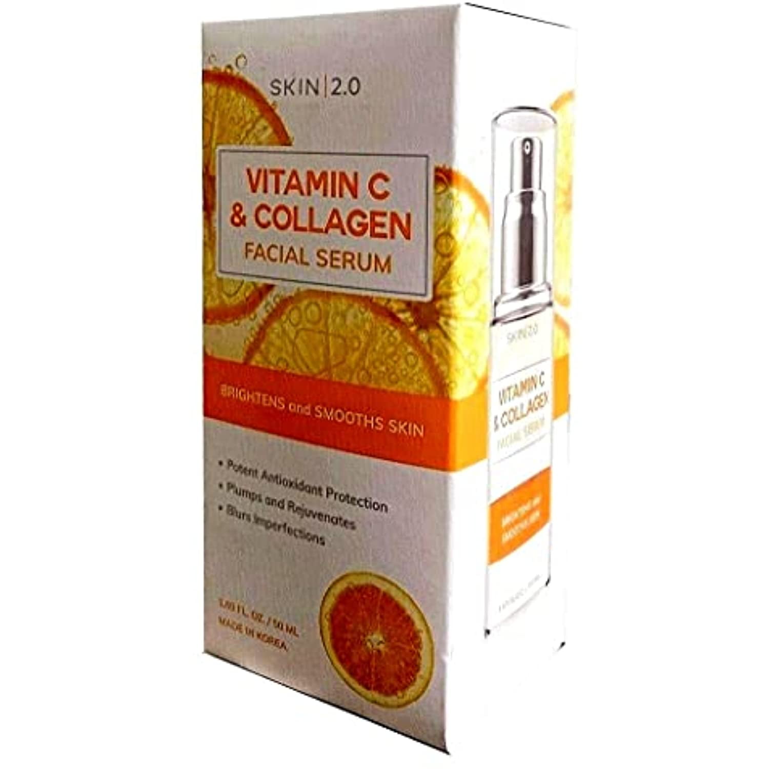Skin 2.0 Vitamin C & Collagen Facial Serum Brightens & Smooths Skin 1.