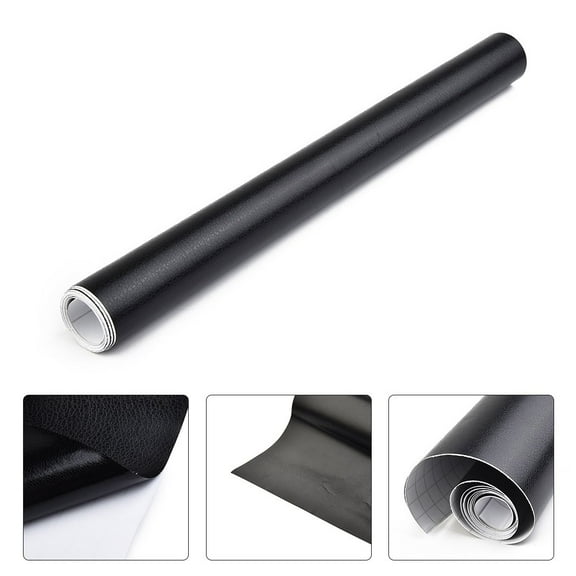 Skin 30cm*100cm Durable Fashion 12" x 40" Grain Leather Textured Interior Sticker Black Car Vinyl Wrap PVC Tool New