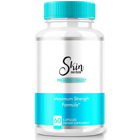 Skin 360 Plus, Skin360+ Capsules, Supplement to Support Elasticity and Hydration, Vitamins Essential for Clear Skin,Maximum Strength Skin Care Product, Skin360Plus Review (60 Capsules)