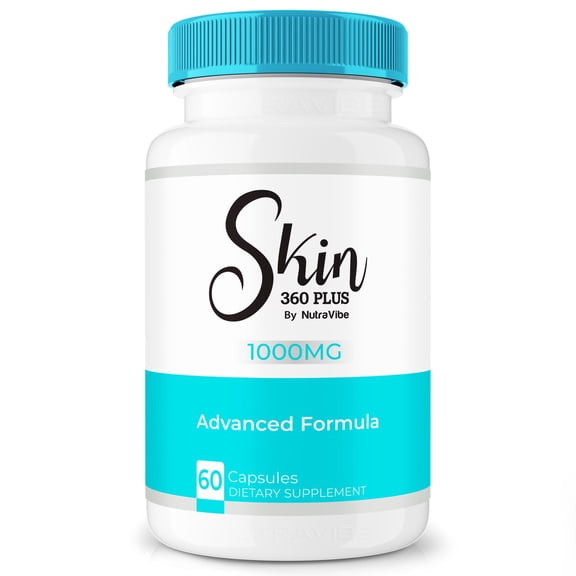 Skin 360 Plus, Skin360+ Capsules, Supplement to Support Elasticity and Hydration, Vitamins Essential for Clear Skin,Maximum Strength Skin Care Product, Skin360Plus Review (60 Capsules)
