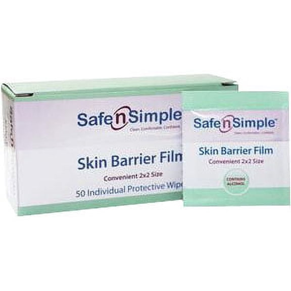 Safe n Simple Barrier Film 2 x 2 Inch Alcohol Skin Prep Wipes
