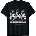thumbnail image 1 of Skin Cancer Awareness Month Black Ribbon Gnomies Support T-Shirt, 1 of 3