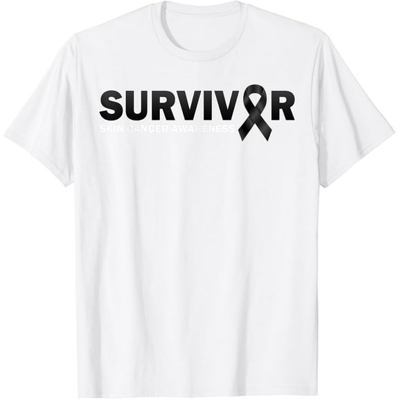 Skin Cancer Survivor Melanoma Cancer Awareness T-Shirt100% pure cotton white short-sleeved T-shirts for men and women