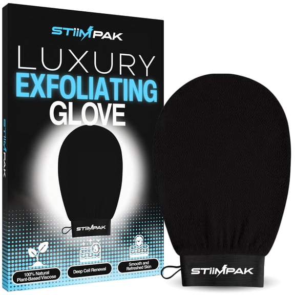 Skin Care Exfoliating Glove - Korean & Hammam Body Exfoliator, 100% Plant-Based Vegan Viscose, Deep Exfoliation Mitt for Smooth Skin, Self-tan Removal