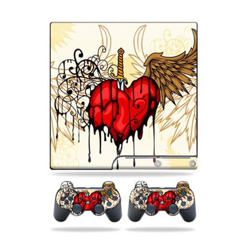 Skin Decal Compatible With Sony Playstation 3 PS3 Slim + 2 controllers Sticker Design Stabbing He