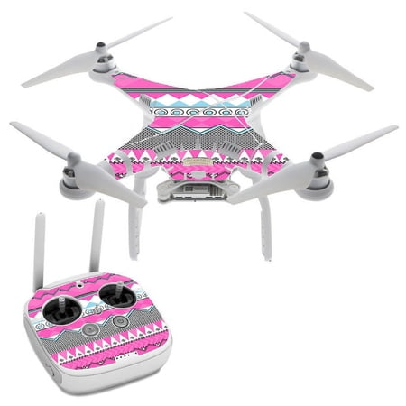 Skin Decal For Dji Phantom 3 Professional Drone / Pink Aztec Tribal Chevron