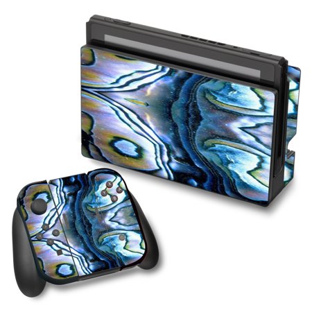 Skin Decal For Nintendo Switch Vinyl Wrap / Abalone Aulon Sea Shells Pattern Crystal