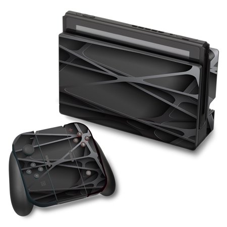 Skin Decal For Nintendo Switch Vinyl Wrap / Black Metal Web Panels