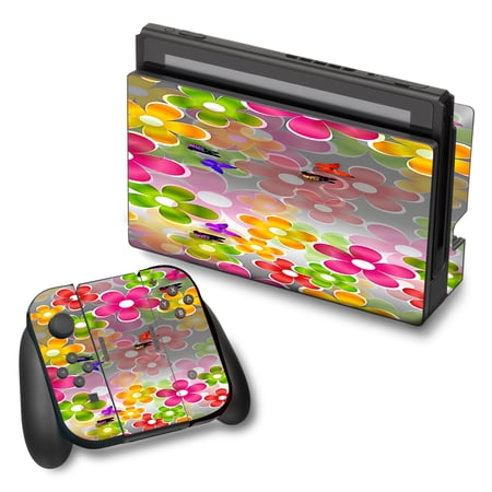 Skin Decal For Nintendo Switch Vinyl Wrap / Butterflies And Daisies Flower