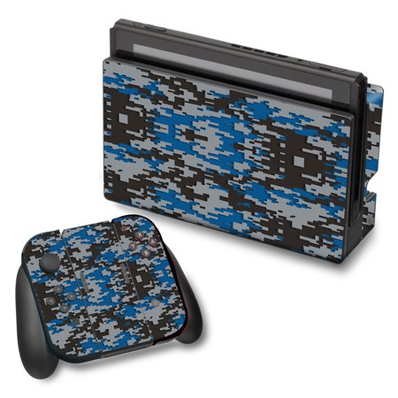 Skin Decal For Nintendo Switch Vinyl Wrap / Digi Camo Team Colors Camouflage Blue Grey