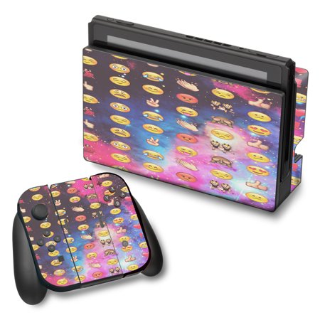 Skin Decal For Nintendo Switch Vinyl Wrap / Emojis In Galaxy Space Peace