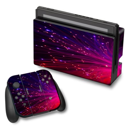 Skin Decal For Nintendo Switch Vinyl Wrap / Fiber Optics Red Needles Space
