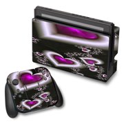 Skin Decal For Nintendo Switch Vinyl Wrap / Glowing Hearts Pink White