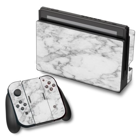 Skin Decal For Nintendo Switch Vinyl Wrap / Grey And White Marble Panel