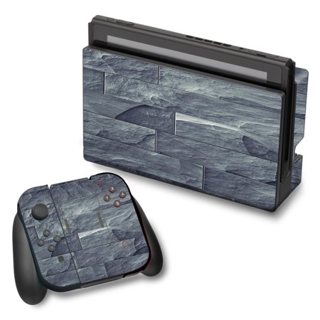 Skin Decal For Nintendo Switch Vinyl Wrap / Grey Slate Panel Brick Wall Bricks