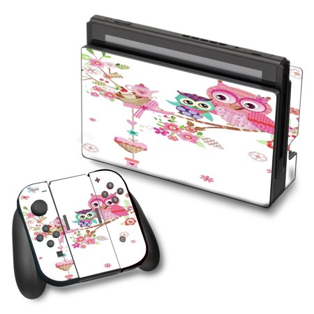 Skin Decal For Nintendo Switch Vinyl Wrap / Owls In Tree Teacup Cupcake