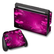 Skin Decal For Nintendo Switch Vinyl Wrap / Pink Hearts Flowers