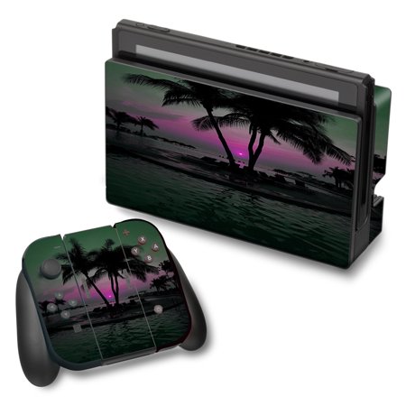 Skin Decal For Nintendo Switch Vinyl Wrap / Sunset Tropical Paradise Poolside