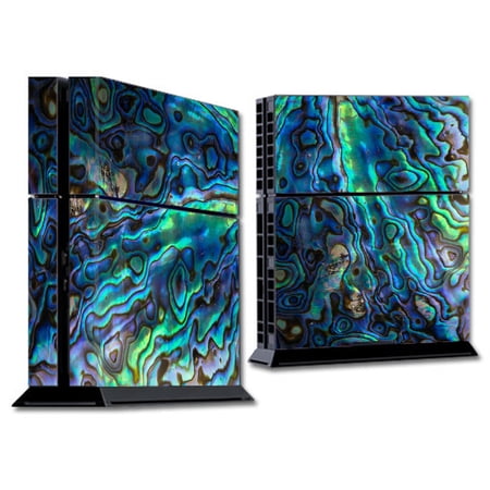 Skin Decal For Ps4 Playstation 4 Console / Abalone Shell Green Swirl Blue Gold