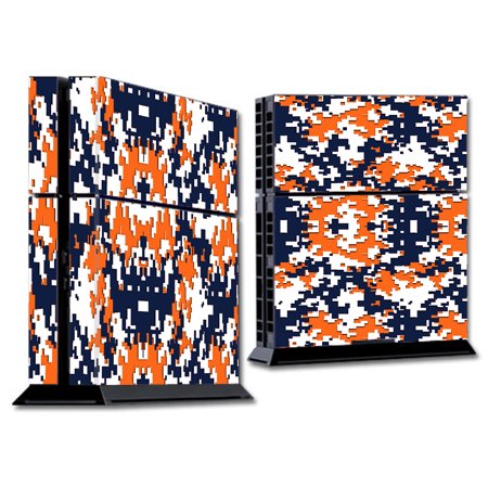 Skin Decal For Ps4 Playstation 4 Console / Digi Camo Team Colors Camouflage Orange Blue