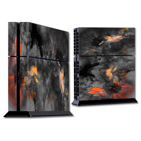 Skin Decal For Ps4 Playstation 4 Console / Grey Clouds On Fire Paint