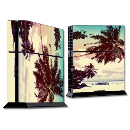 Skin Decal For Ps4 Playstation 4 Console / Palm Trees Vintage Beach Island
