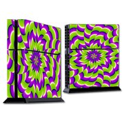 Skin Decal For Ps4 Playstation 4 Console / Purple Green Hippy Trippy Psychedelic Motion Swirl