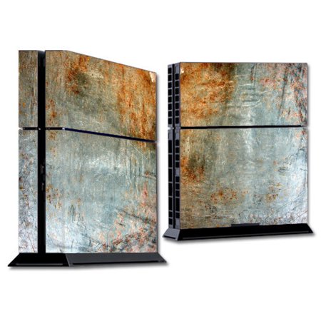 Skin Decal For Ps4 Playstation 4 Console / Rusted Steel Metal Plate Grey