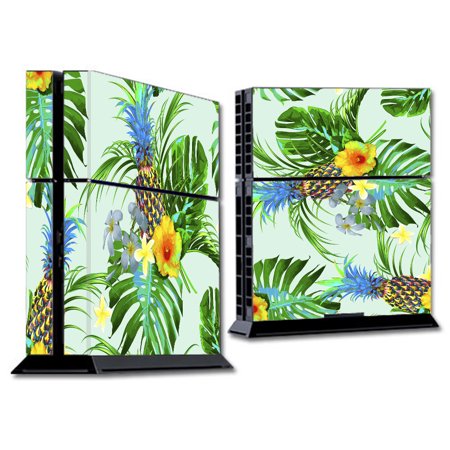 Skin Decal For Ps4 Playstation 4 Console / Tropical Floral Pattern Pineapple Palm Trees
