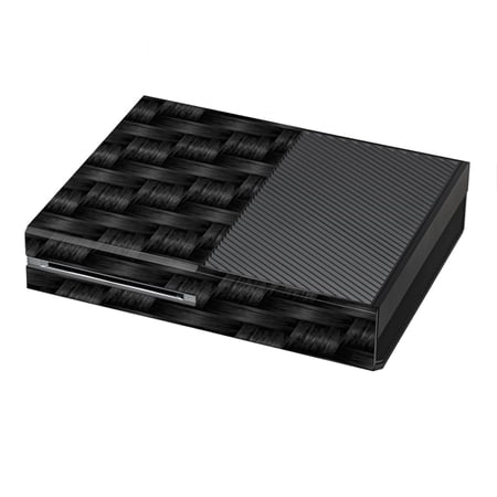 Skin Decal For Xbox One Console / Black Grey Carbon Fiber Weave