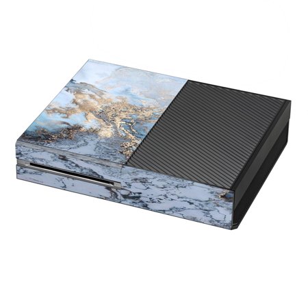Skin Decal For Xbox One Console / Blue Gold Grey Marble Pattern Clouds