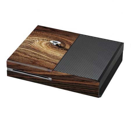 Skin Decal For Xbox One Console / Dark Wood Knot Screw In Walnut