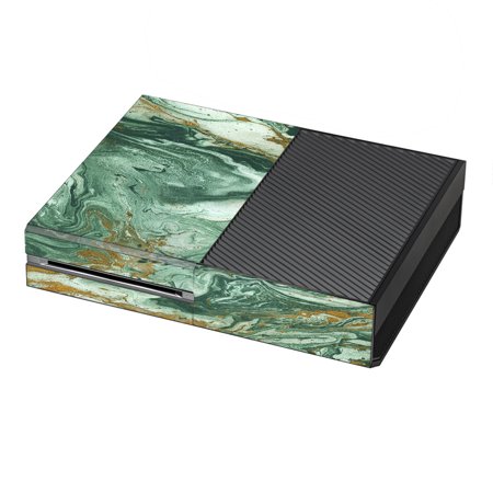 Skin Decal For Xbox One Console / Marble Paint Swirls Green